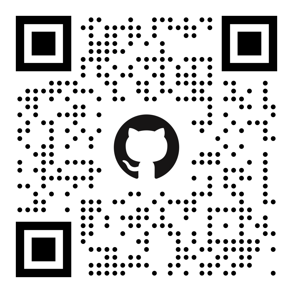 Código QR a los proyectos de Roberto Flores en GitHub