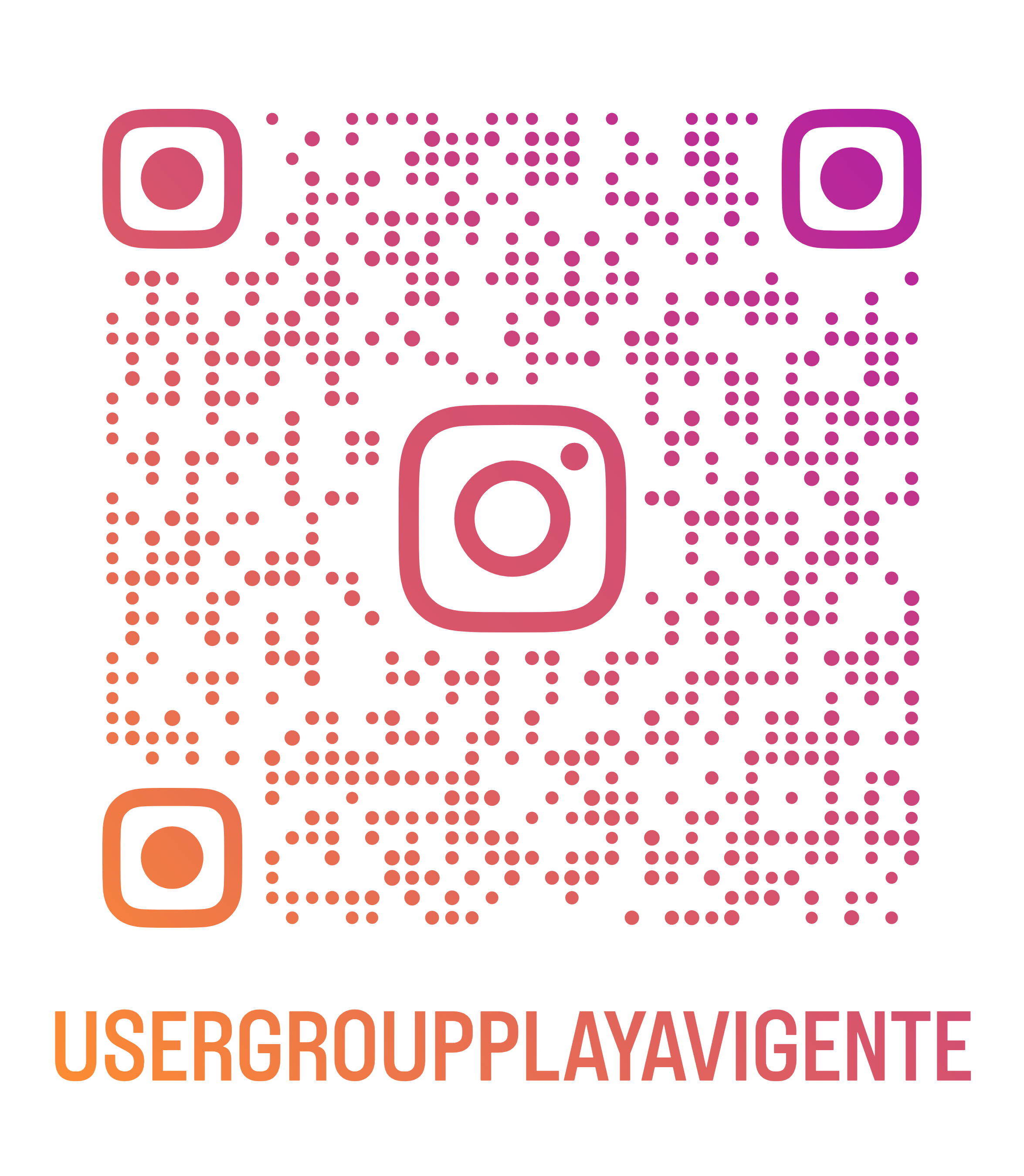 Código QR al perfil de Instagram del AWS User Group Playa Vicente (@usergroupplayavigente)